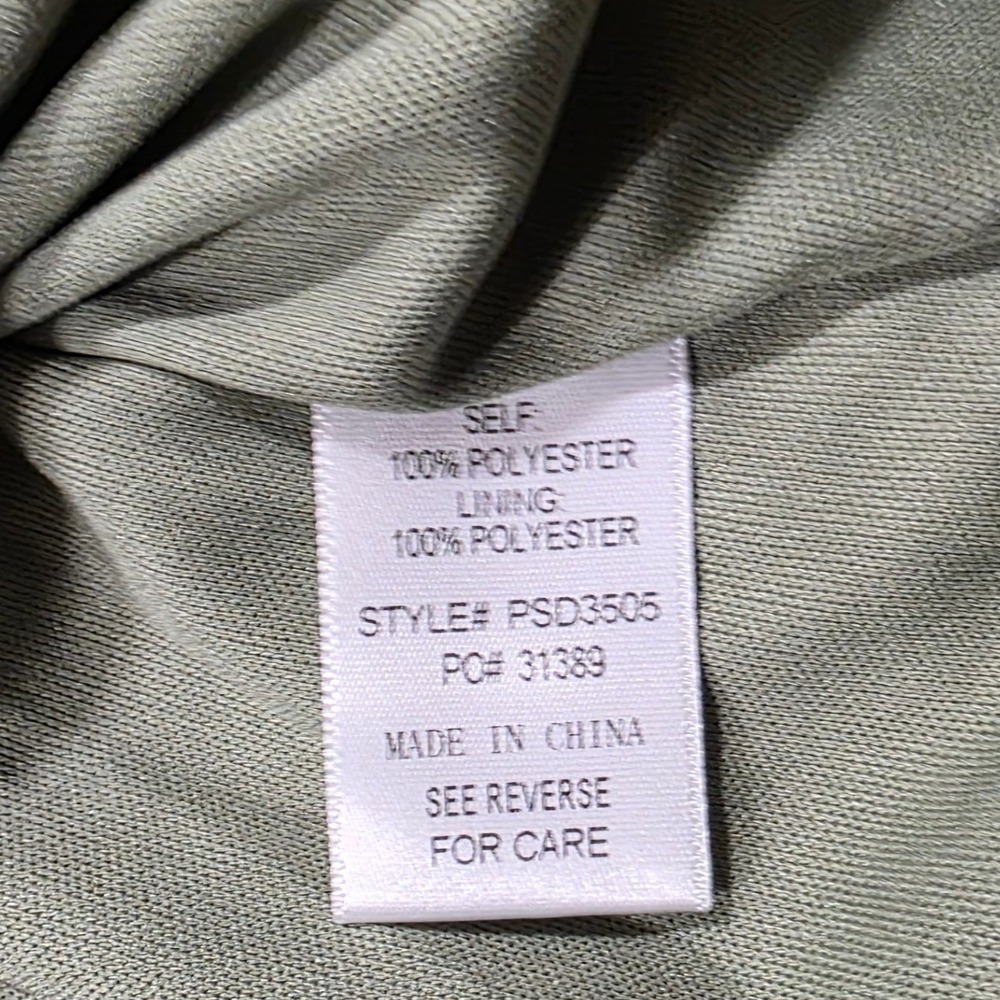 Polagram Sage Green Floral Pleated Midi Dress Short Sleeve PSD3505 L - Picture 4 of 7